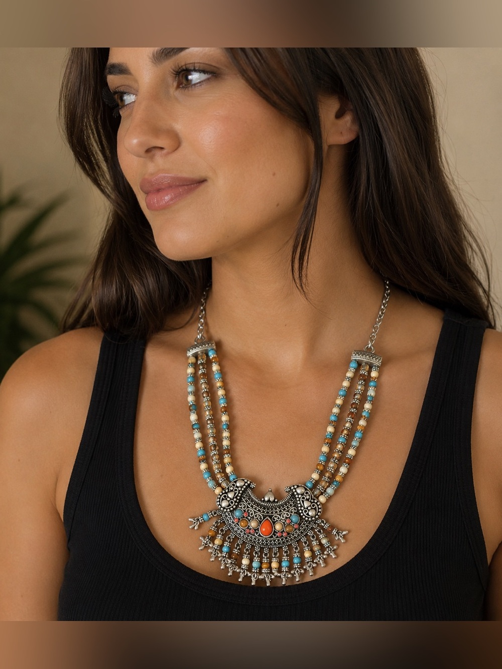 Bohemian Multicolor Beaded Necklace